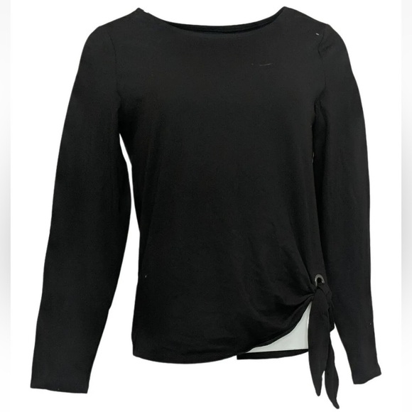 Nwot TripleLuxe Knit Grommet Side Tie Top Black Belle by Kim Gravel Medium M - Picture 2 of 8